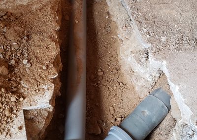 Détail de la réfection d'un raccordement eaux noires par JC Rénovation
