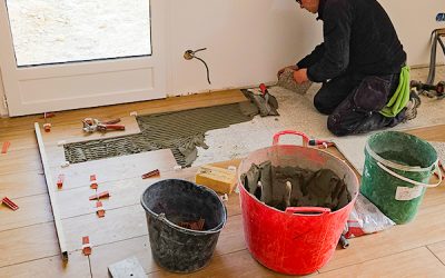 Pose d’un carrelage effet parquet